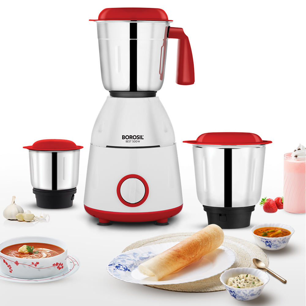 Borosil Best 500w Mixer Grinder 3 Jars