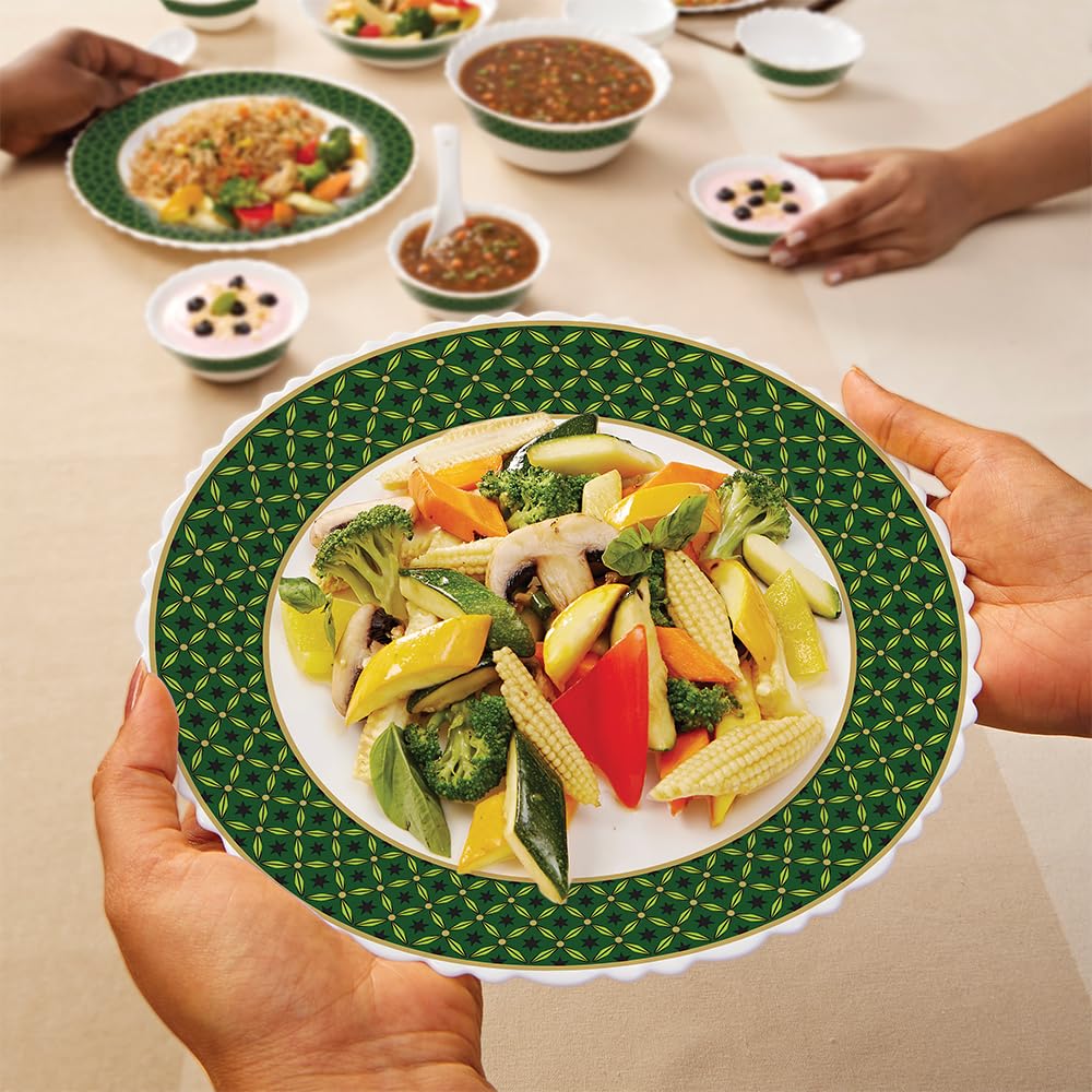 Larah by Borosil Yuri Opalware Dinner Set (27 Pieces)
