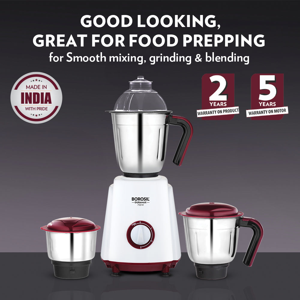 Borosil Duramax 750w Mixer Grinder 3 Jar