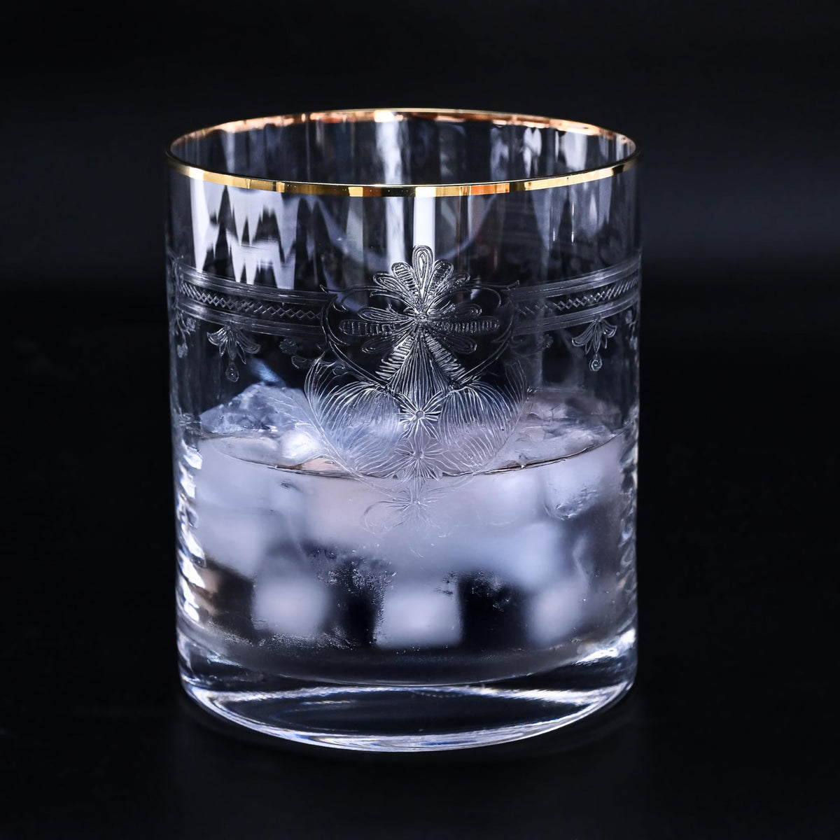 RONA Panto Gold-Rim Whisky Glass, Set of 4 (430 ml)