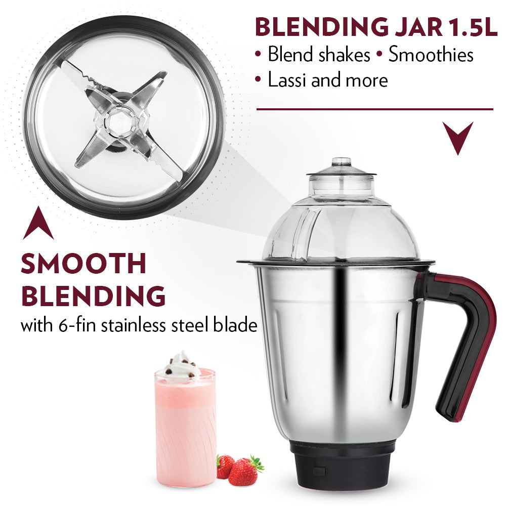 Borosil Duramax 750w Mixer Grinder 3 Jar