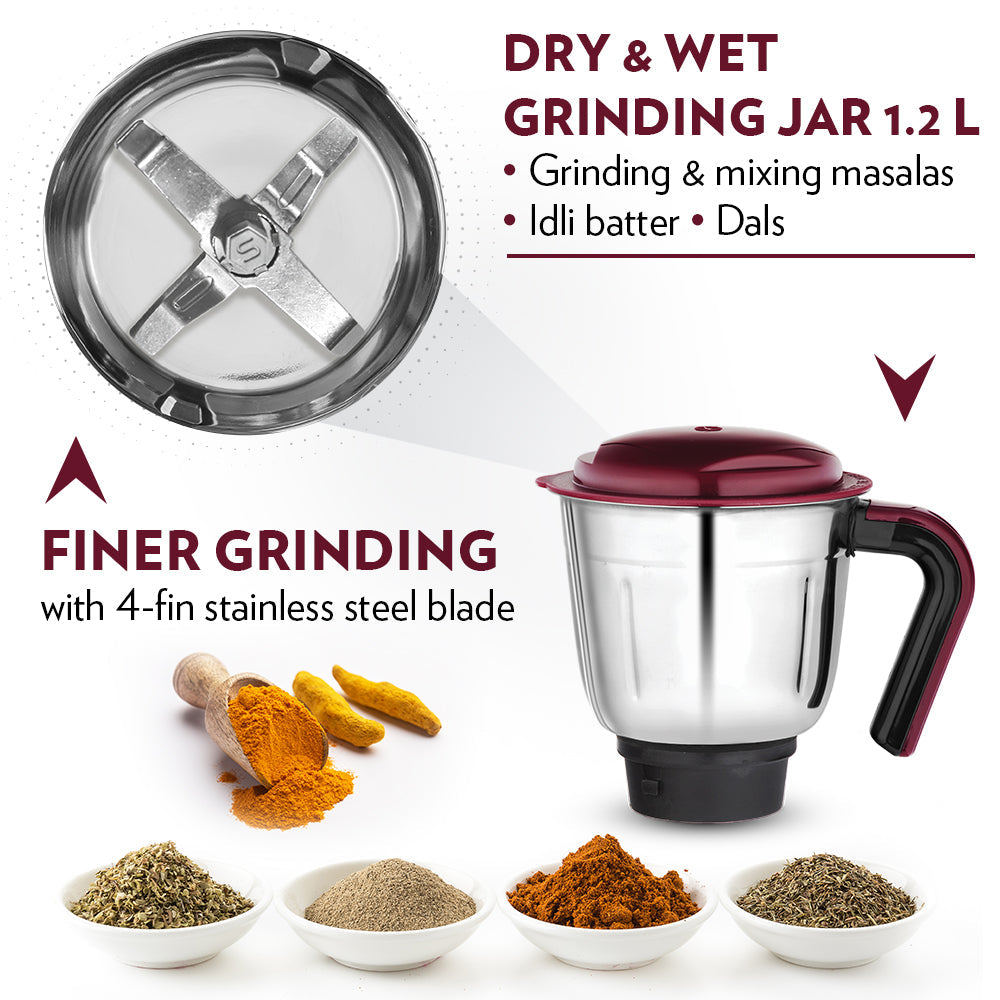 Borosil Duramax 750w Mixer Grinder 3 Jar