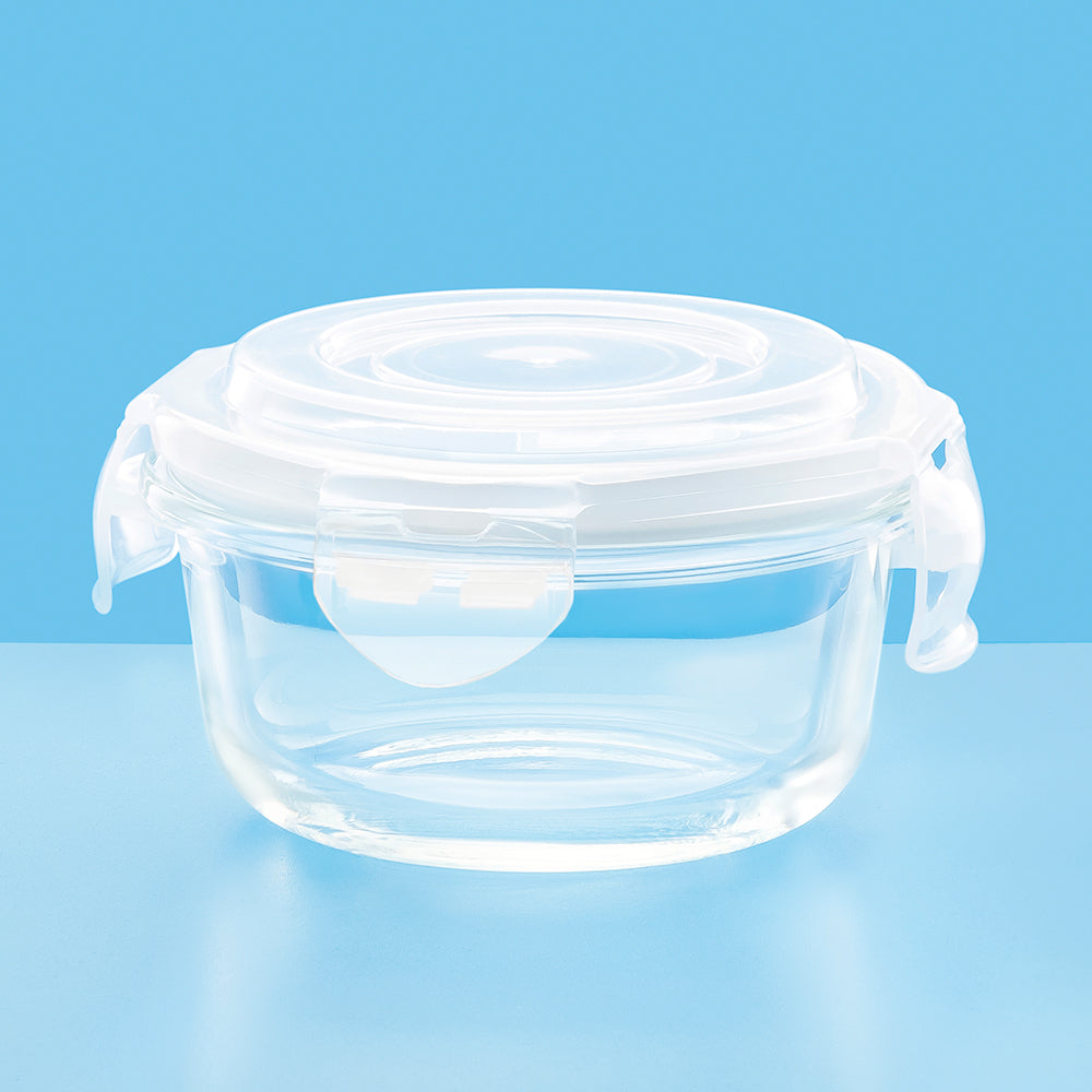 Borosil Klip N Store Round Glass Container (240 ml)