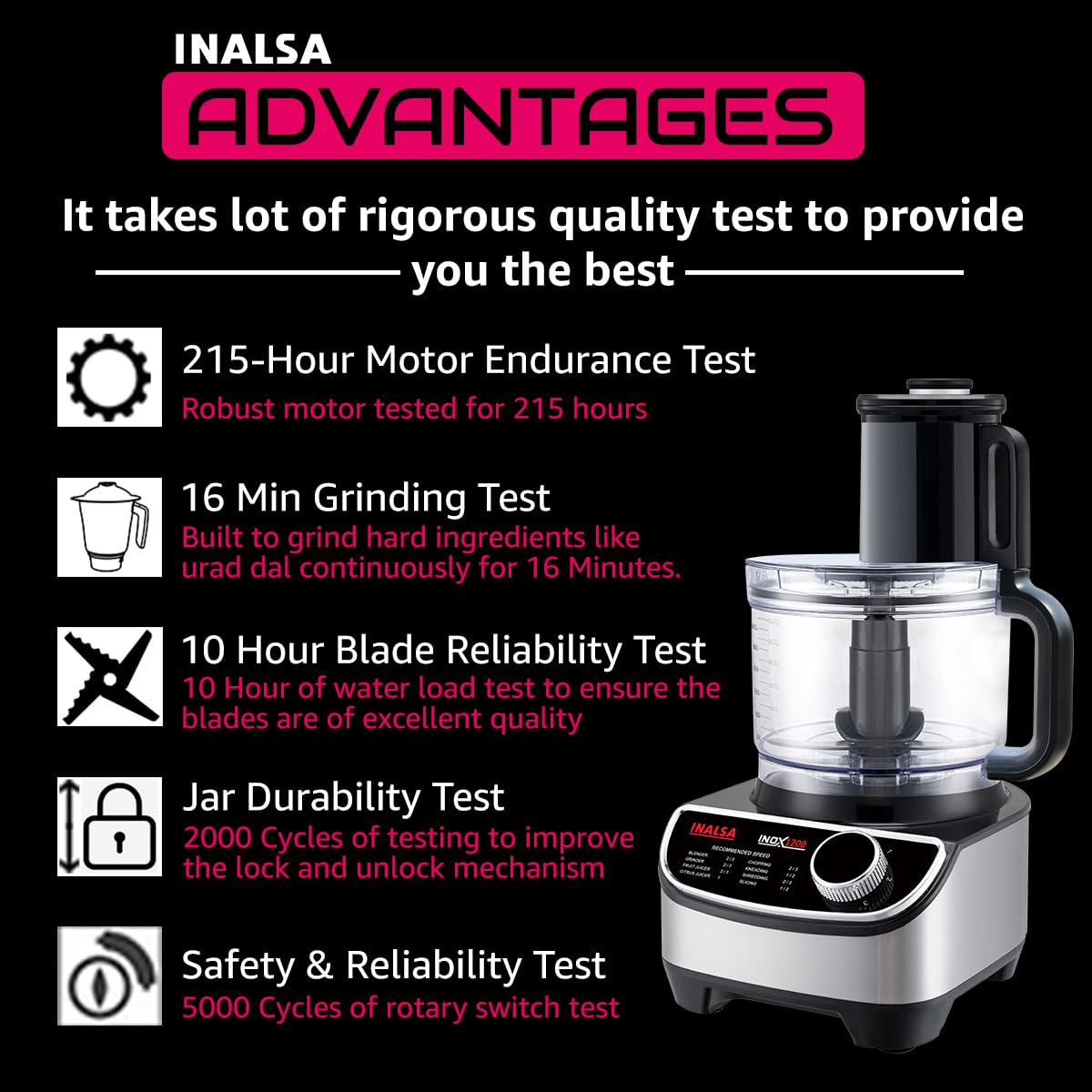 Inalsa Food Processor Inox 1200