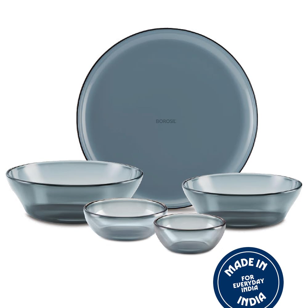 Borosil Aura Ion Glass Dinner Set (20 Pieces)