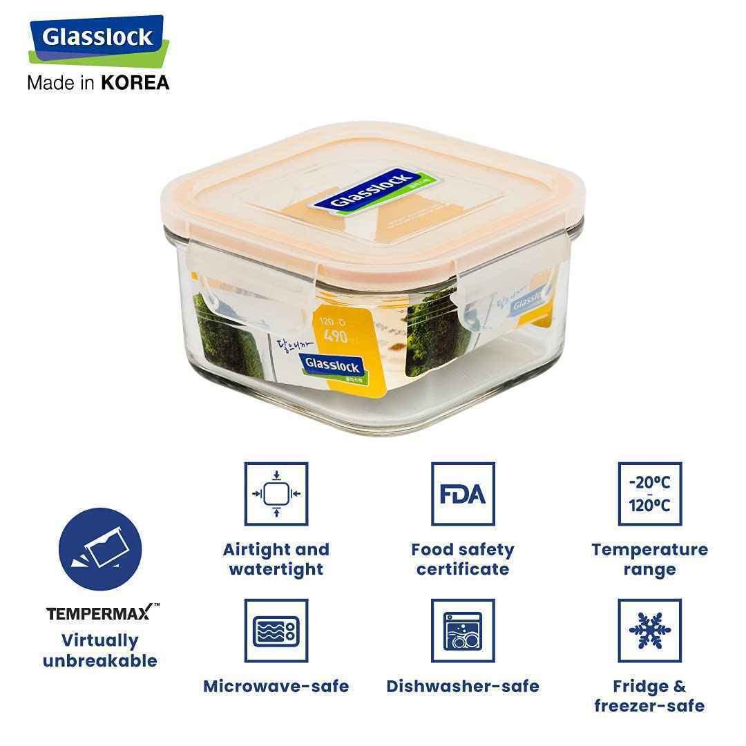 Glasslock Classic Square Glass Container (2600 ml)