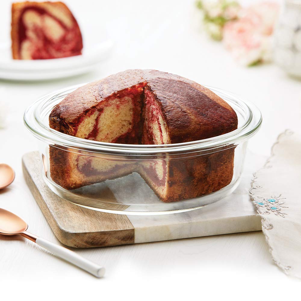 Borosil Round Cake Dish Easy Grip (1.4 L)