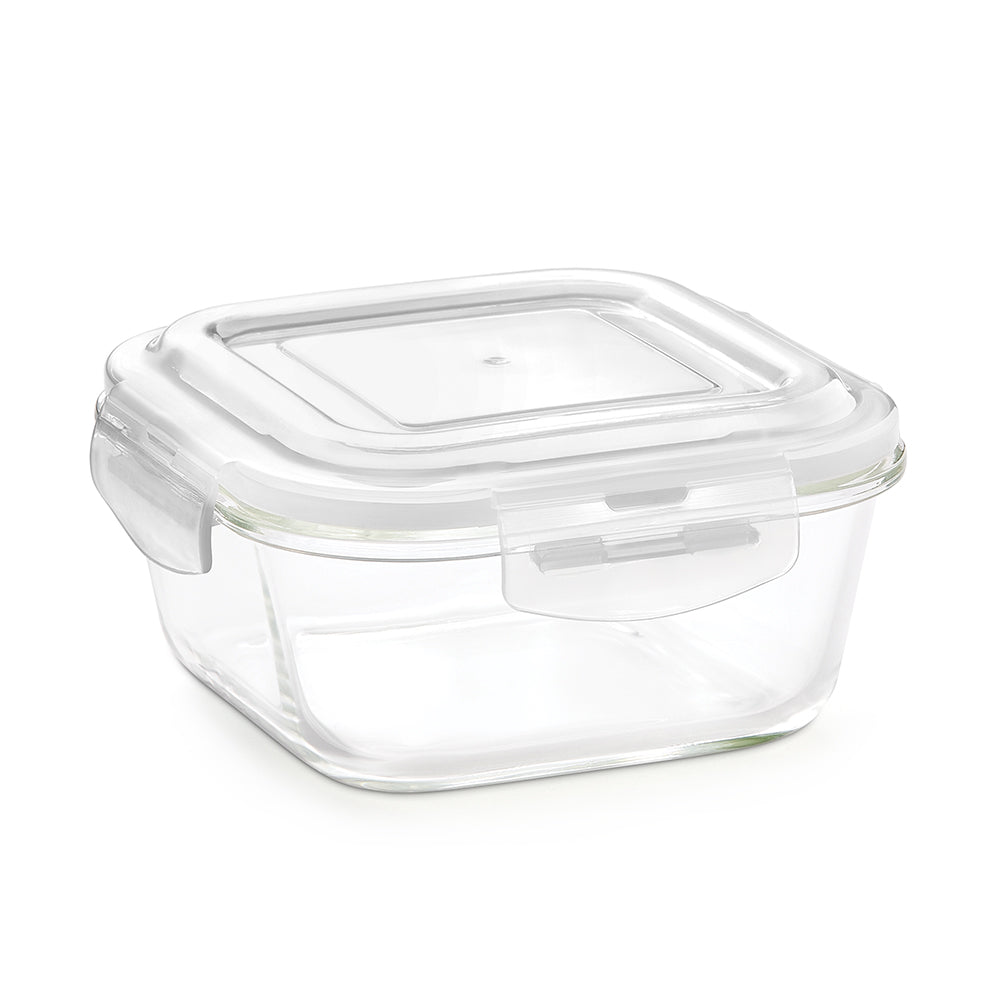 Borosil Klip N Store Square Glass Container (520 ml)