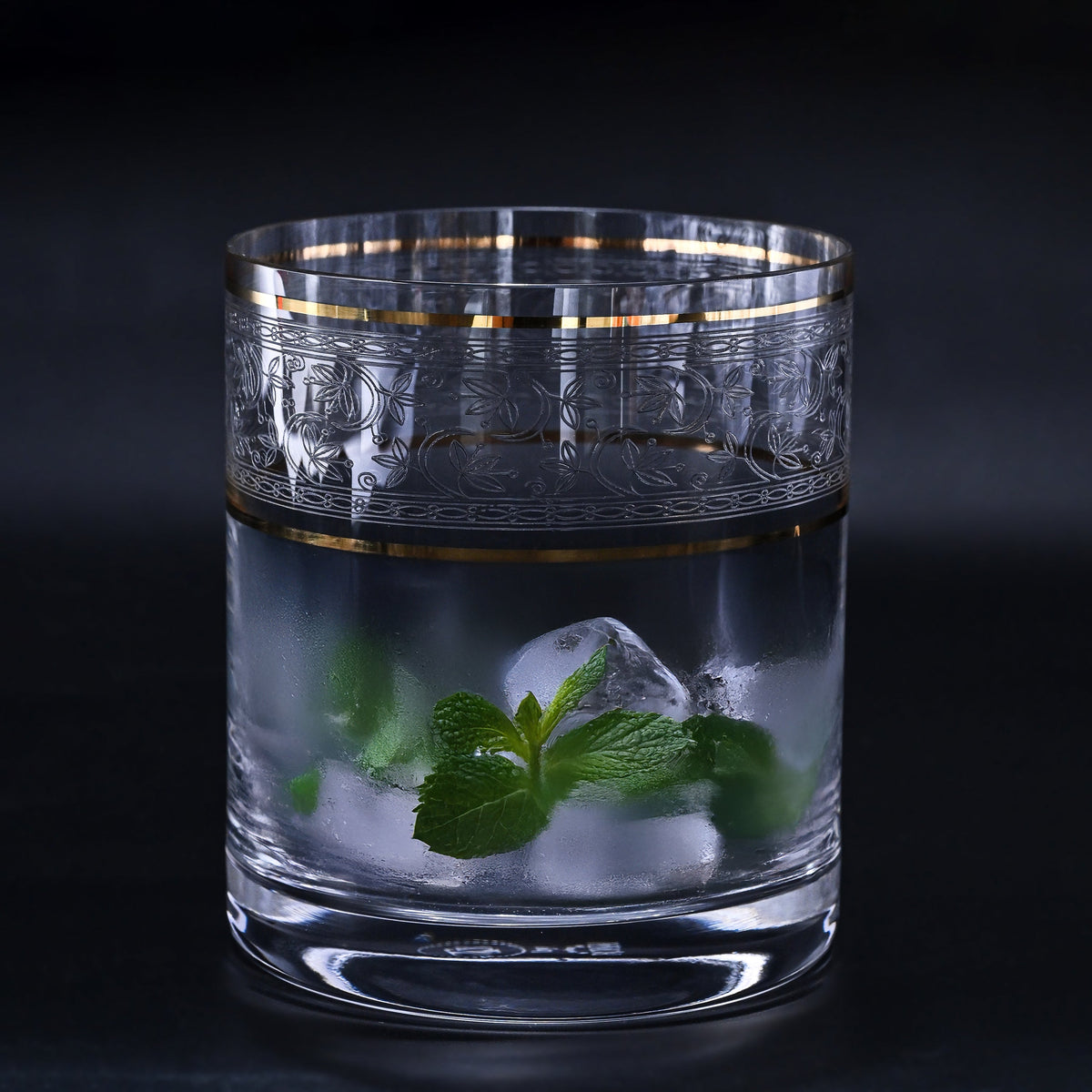 RONA Panto Gold-Rim Whisky Glass, Set of 4 (430 ml)