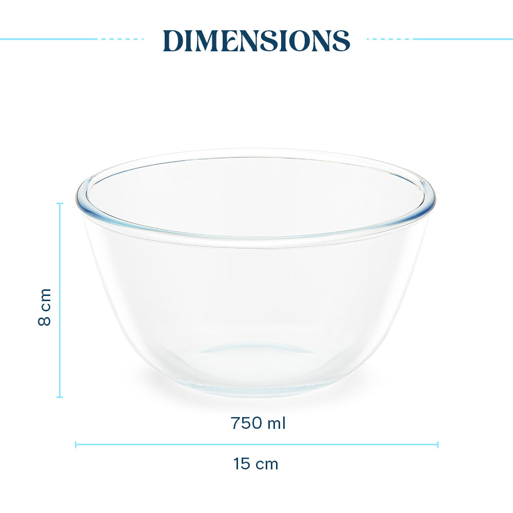 Borosil Mixing Bowl without Lid (750 ml)