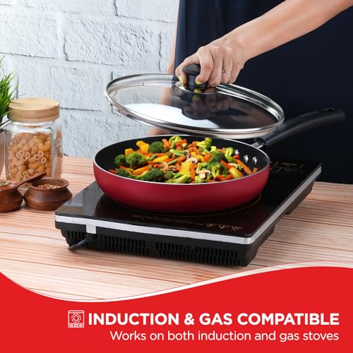 Vinod Zest Inducto Non-Stick Deep Frypan with Glass Lid (22 cm)