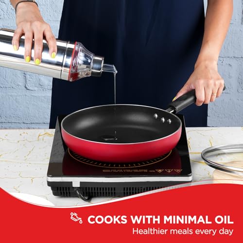 Vinod Zest Inducto Non-Stick Deep Frypan with Glass Lid (22 cm)