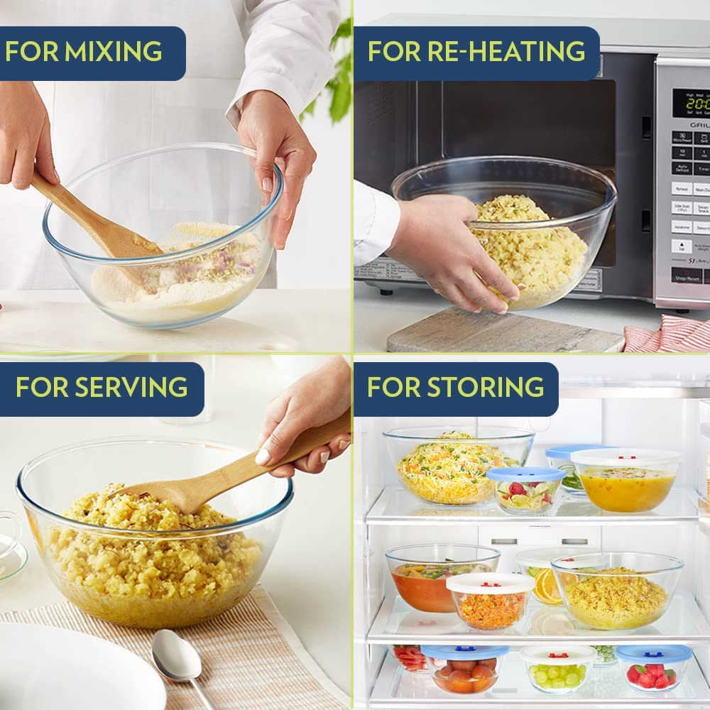 Borosil Mixing Bowl with Lid (1.5 L)