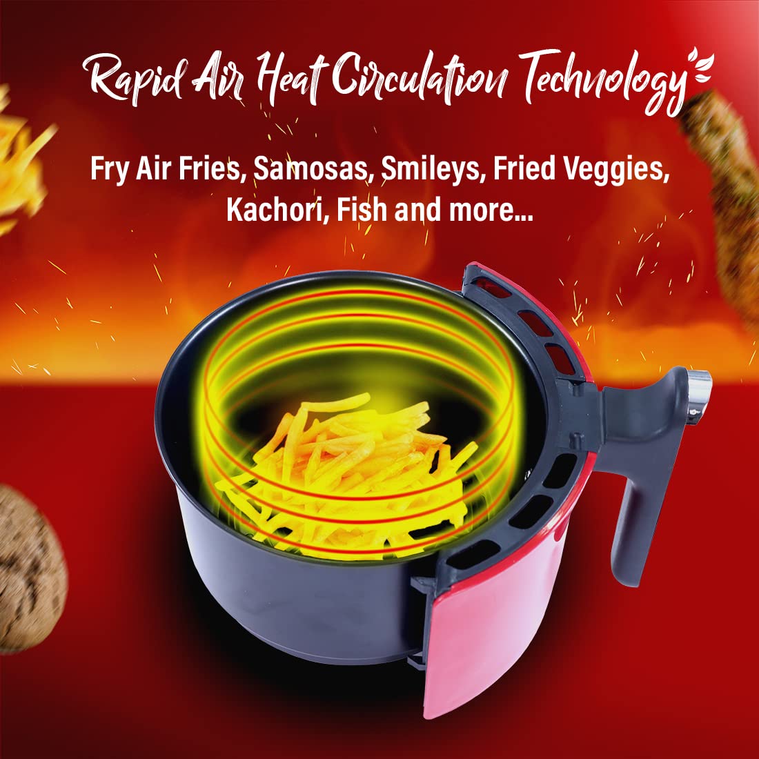 Wonderchef Crimson Edge Air Fryer, Red (1.8L) (1000W)