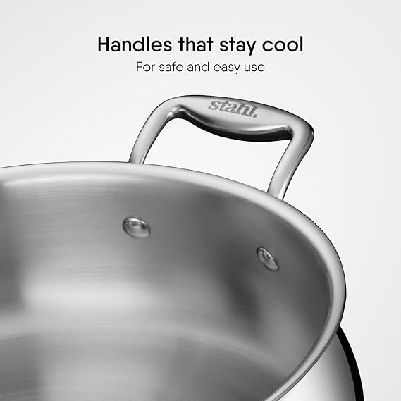 Stahl Artisan Triply Stainless Steel Biryani Handi with Dual Lid – 4L