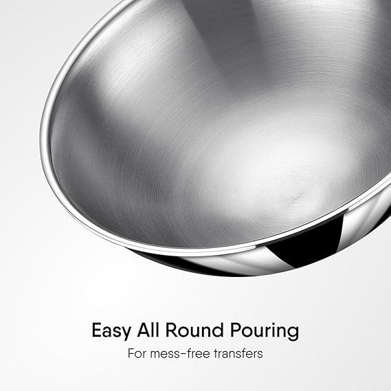 Stahl Artisan Triply Stainless Steel Tasla with Lid – 0.8 L