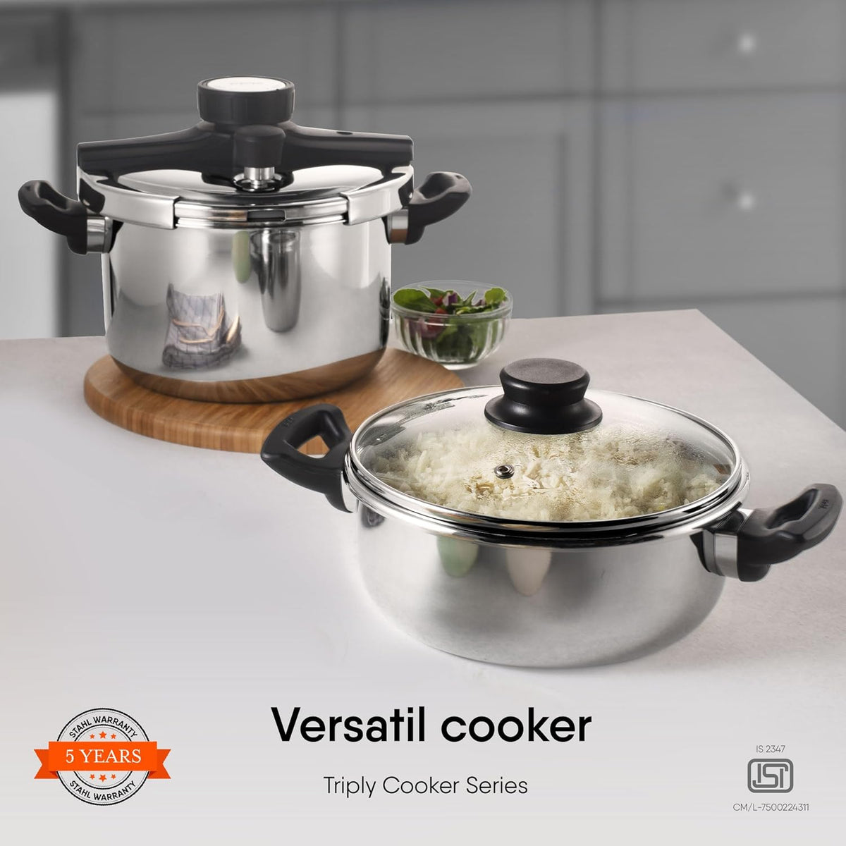 Stahl Versatil 3L Triply Pressure Cooker