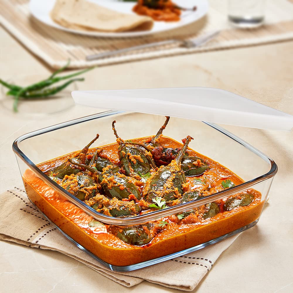 Borosil Square Dish with Lid (1.6 L)