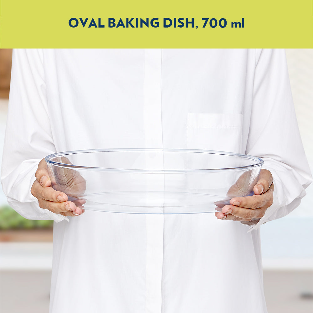 Borosil Oval Baking Dish (700 ml)