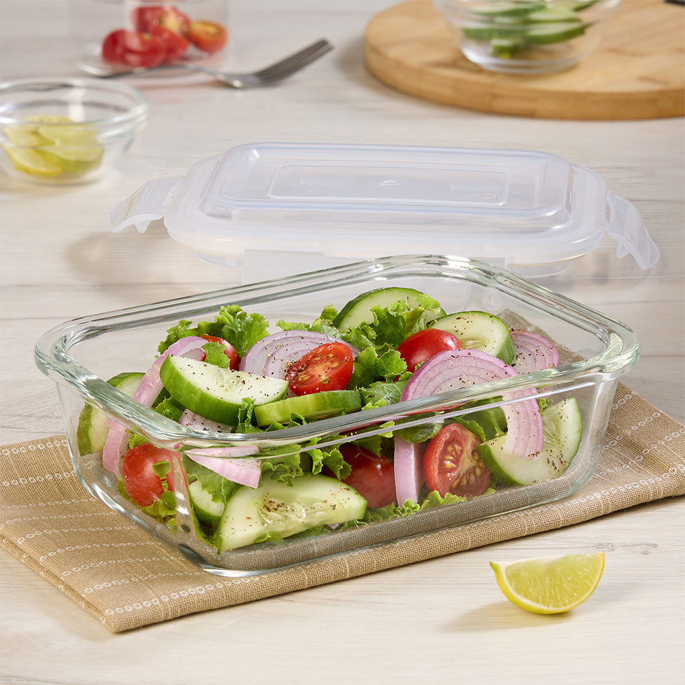 Borosil Klip N Store Rectangle Glass Container (640 ml)