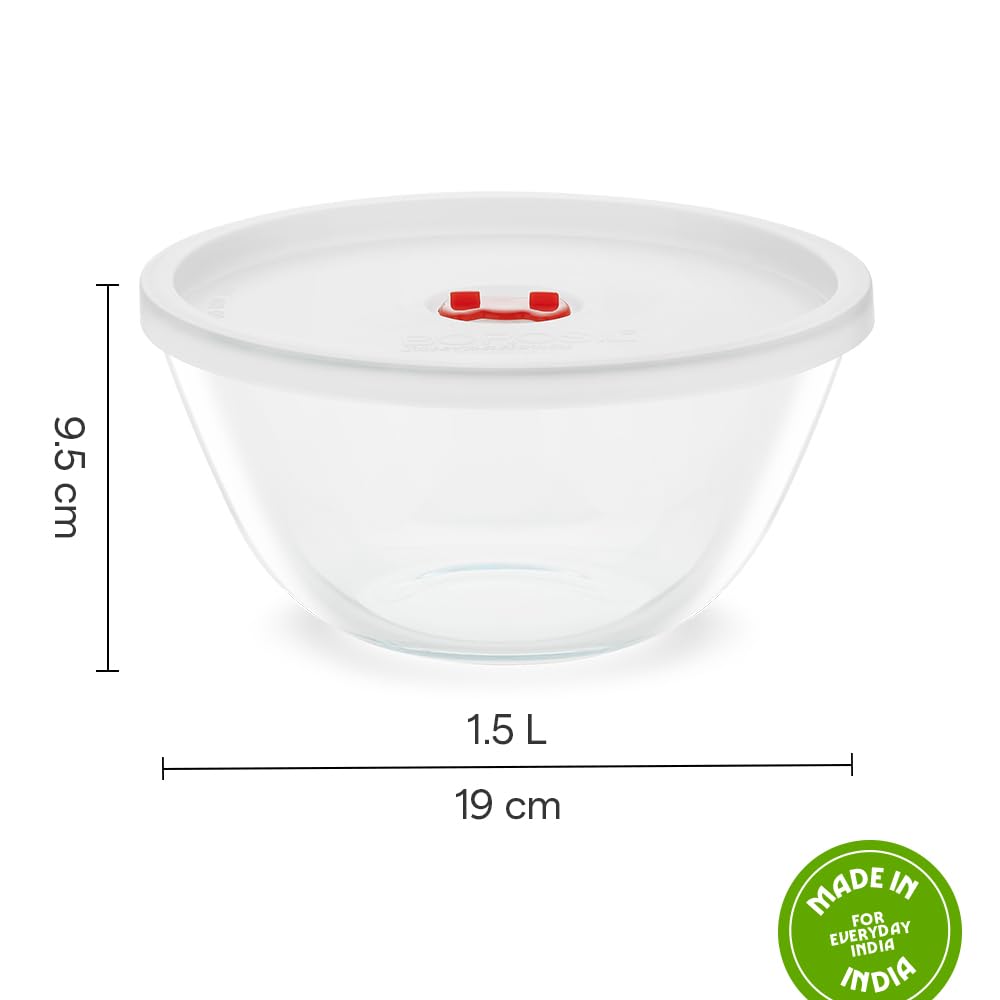 Borosil Mixing Bowl with Lid (1.5 L)