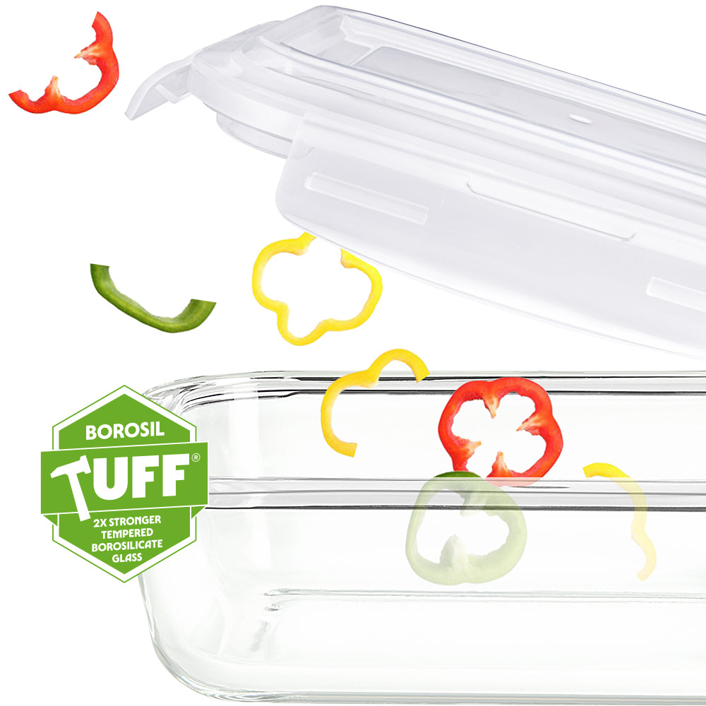 Borosil Klip N Store Rectangle Glass Container (640 ml)