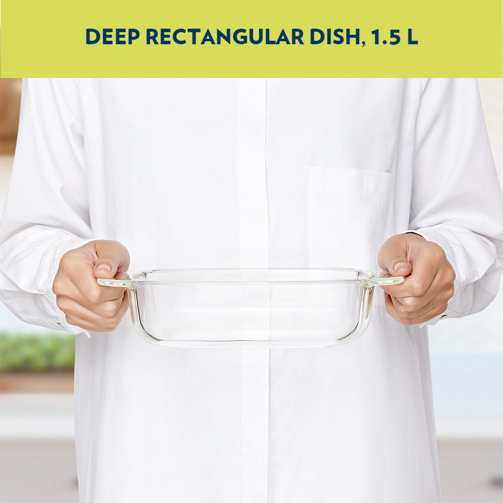 Borosil Deep Rectangular Dish (1.5 L)