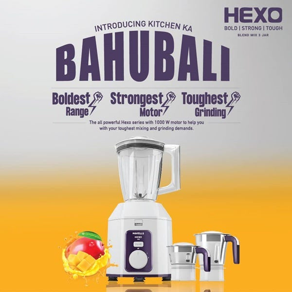 Hexo 1000W Mixer Grinder with 3 Jars