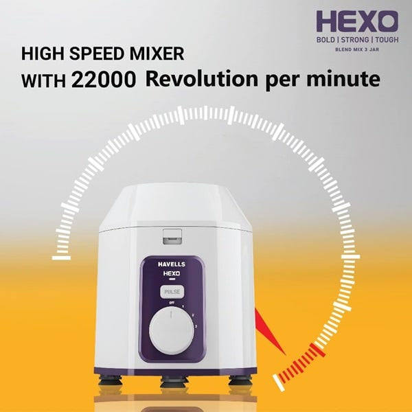 Hexo 1000W Mixer Grinder with 3 Jars