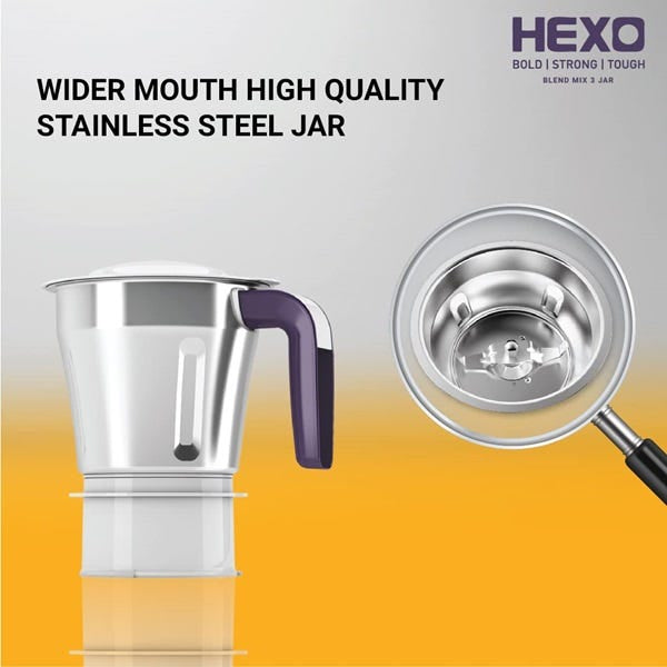 Hexo 1000W Mixer Grinder with 3 Jars