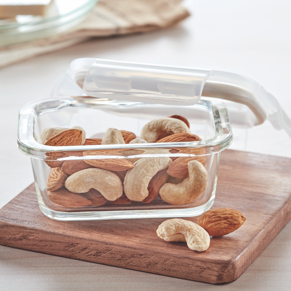 Borosil Klip N Store Rectangle Glass Container (120 ml)