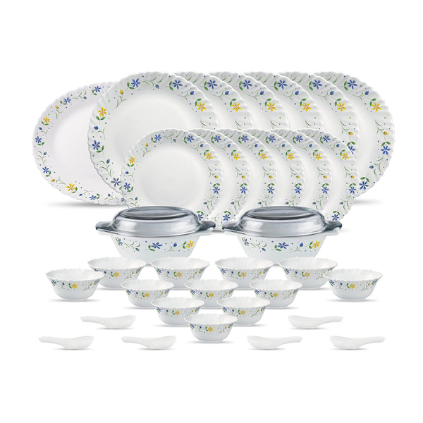 La Opala Diva Classique Twilight Bouquet Opalware Dinner Set (35 Pieces)