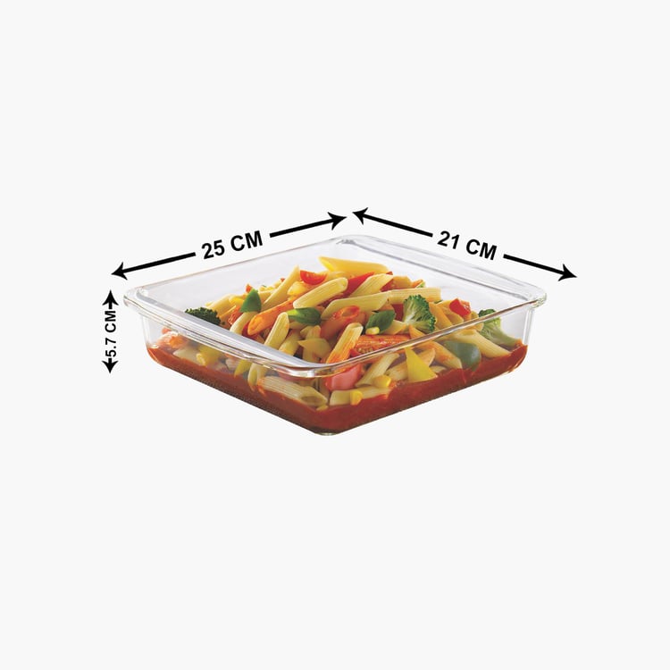 Borosil Square Dish with Handle without Lid (1.6 L)