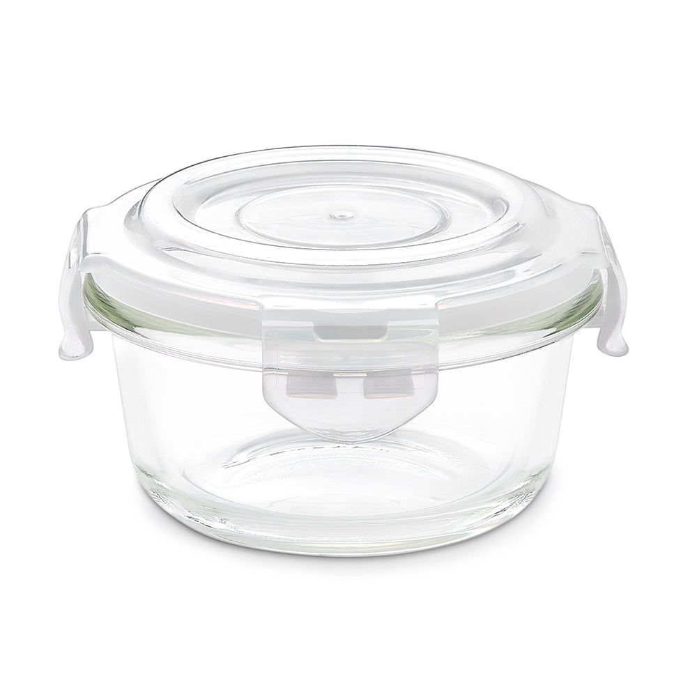 Borosil Klip N Store Round Glass Container (240 ml)