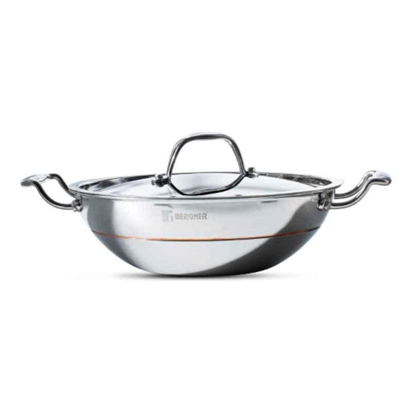 Bergner Argent 5CX Kadai with Lid, 5-Ply (20 cm)