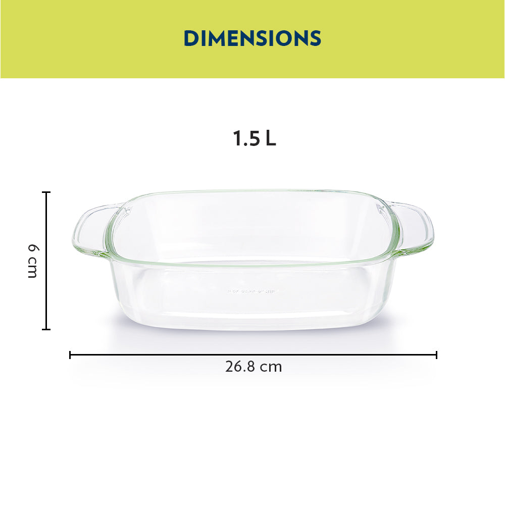 Borosil Deep Rectangular Dish (1.5 L)