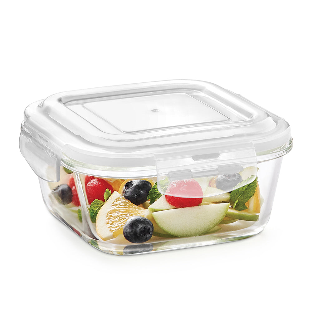 Borosil Klip N Store Square Glass Container (800 ml)