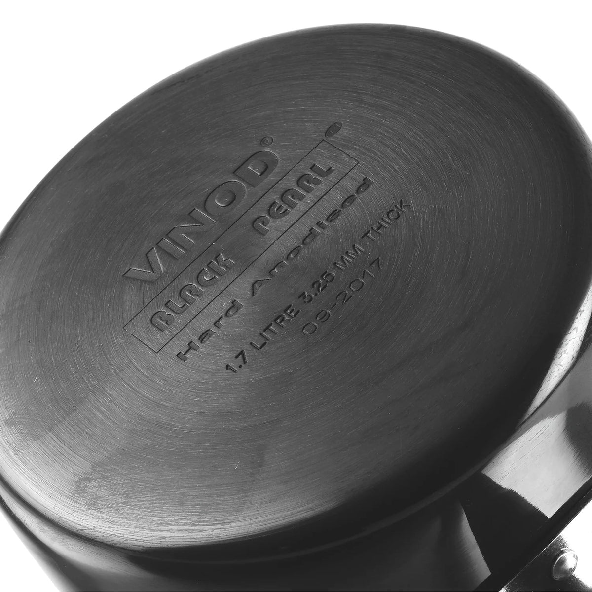 Vinod Hard Anodised Saucepan with Glass Lid (18 cm)