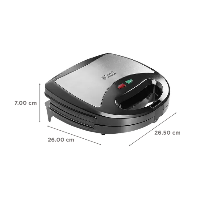 Russell Hobbs 3-in-1 Sandwich Maker (Black & Silver, 750W)