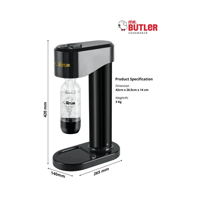 Mr. Butler Instafizz Soda Maker (Single Cylinder Pack, 500ml)