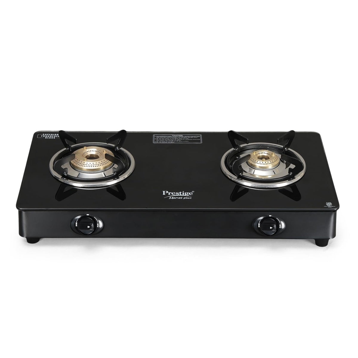 Prestige Marvel Plus Glass Top Gas Stove (2 Burner, Manual Ignition)