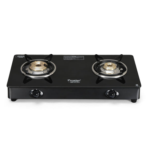 Prestige Marvel Plus Glass Top Gas Stove (2 Burner, Manual Ignition)