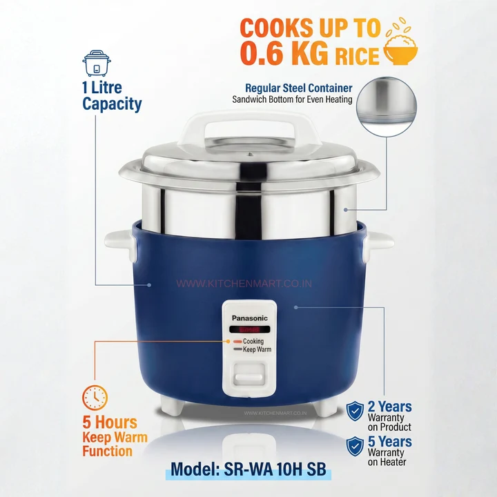 Panasonic SR-WA10H (SB) Automatic Rice Cooker (1L)