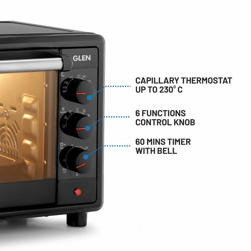 Glen Oven Toaster Griller (OTG) (25 Litre, Black)