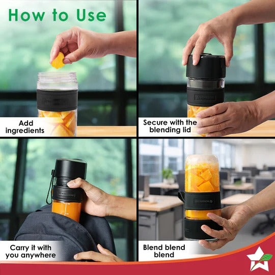 Wonderchef Nutri Cup Zip Portable Blender (Black, 350ml)