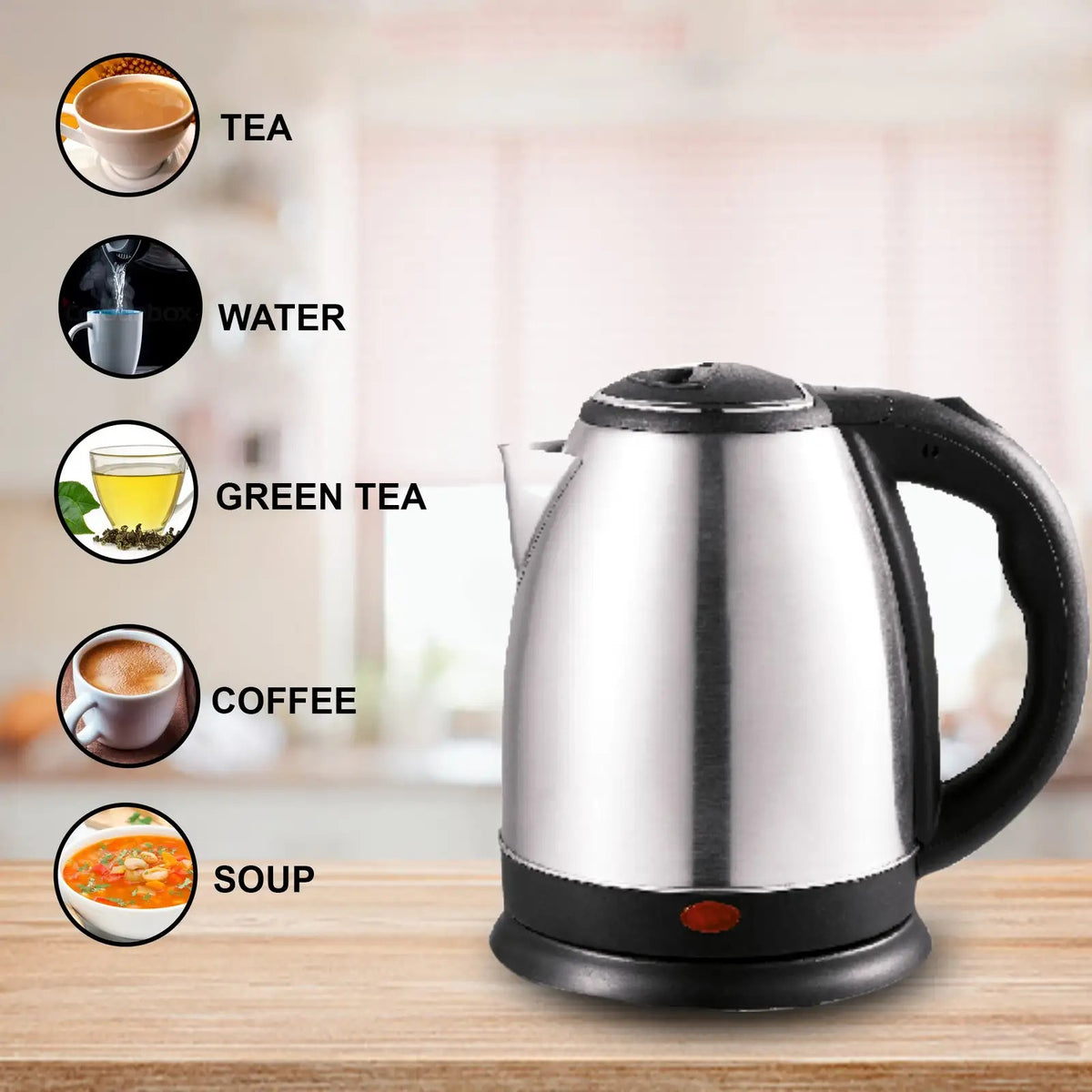Pringle EK-600 DLX Electric Kettle (Silver, 1.5 Litre)