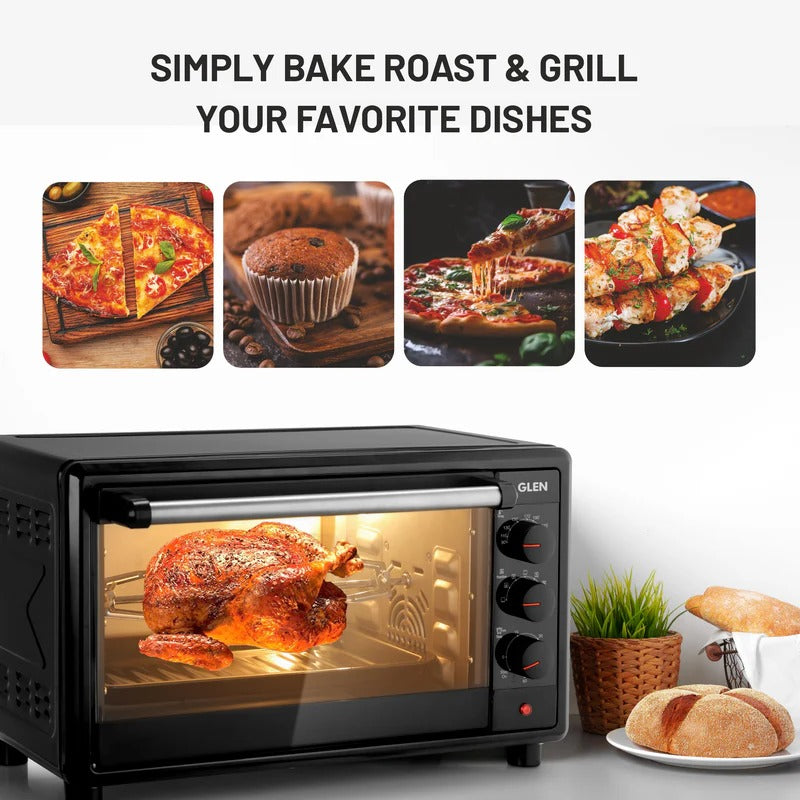 Glen Oven Toaster Griller (OTG) (25 Litre, Black)