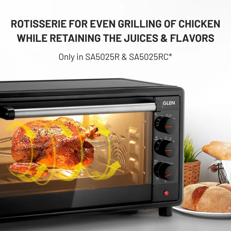 Glen Oven Toaster Griller (OTG) (25 Litre, Black)