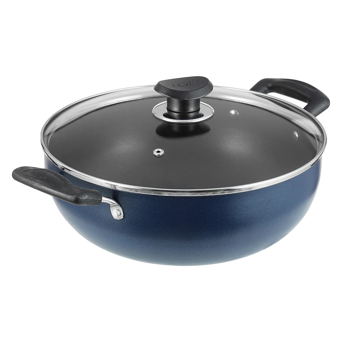Vinod Zest Non-Stick Deep Kadai with Glass Lid (4.1 L)