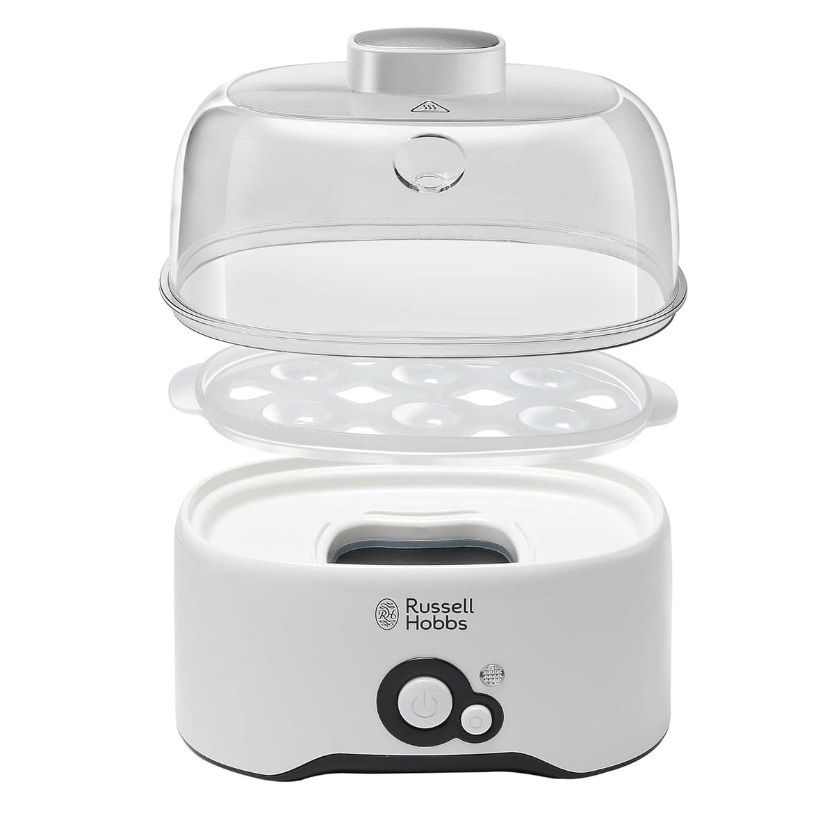 Russell Hobbs Fully Automatic Egg Cooker (6 Egg Capacity & 2 Egg Poaching Pans, 300W)